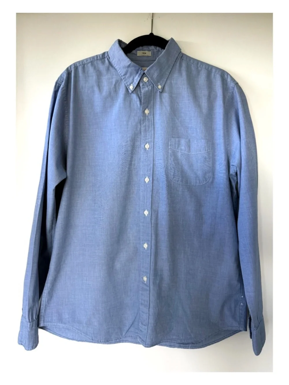 J.Crew Secret Wash Slim Fit Oxford Button Down Shirt Blue Men's Large